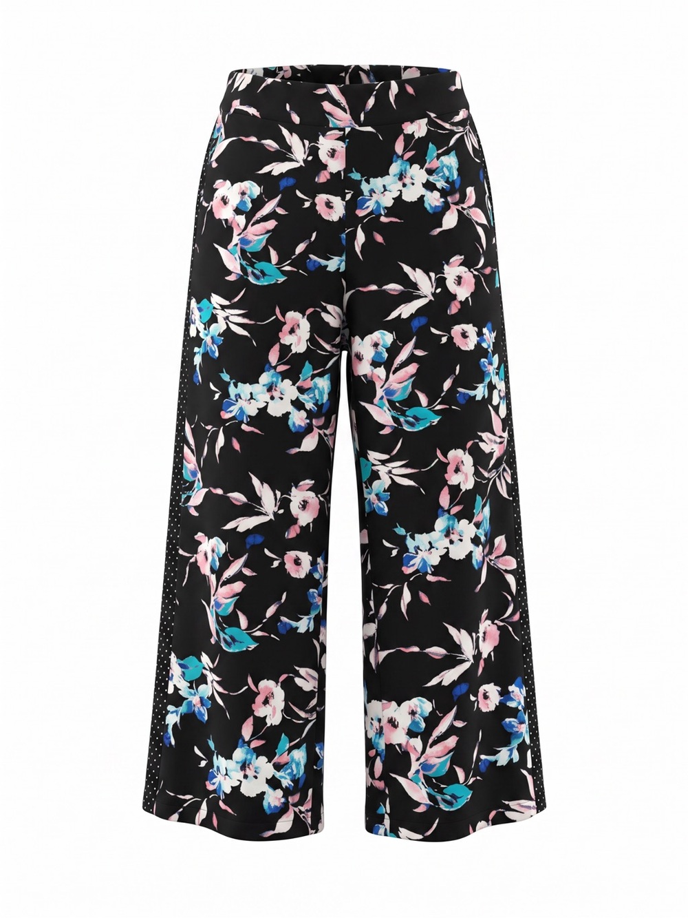Lane Bryant Floral Wide-Leg Culotte Pants with Black background